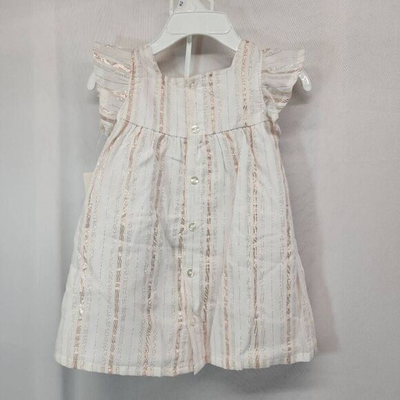 Chelsea & Violet Size 18M Rose Gold Stripe Dress & Bloomer Outfit P6 - Picture 2 of 6